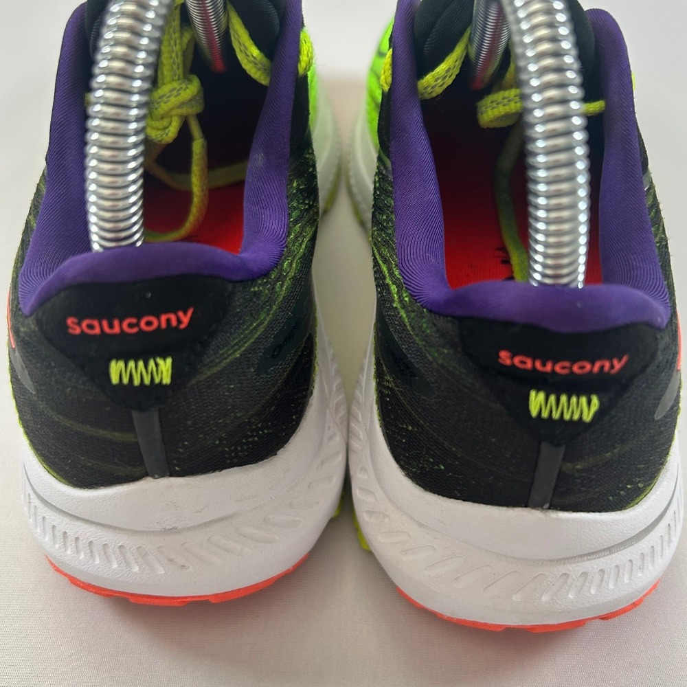 Saucony Running Shoes Womens 7.5 Omni 20 Vizipro PWR RUN Lime Green Black Neon - Picture 4 of 12